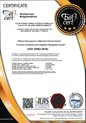 ISO 10002 Customer Satisfaction and Complaints Management certificate