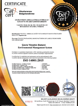 ISO 14001 Environmental Management System certificate
