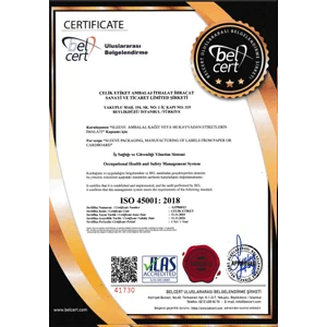 ISO 45001 Occupational Health and Safety certificate