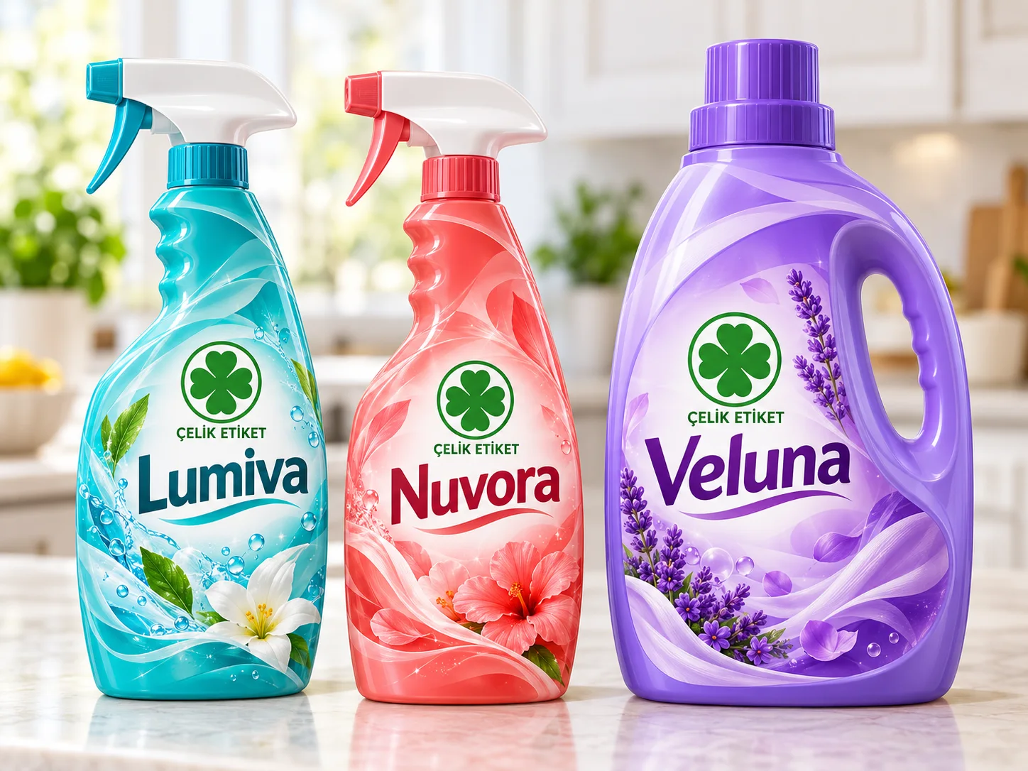 Cleaning bottles — Çelik Etiket shrink sleeve etiket